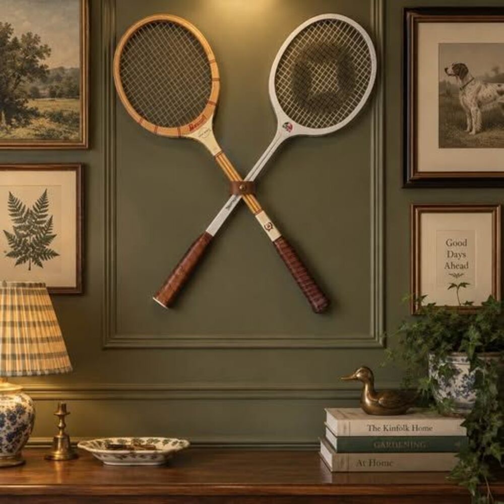 2 Vintage Tennis Rackets Lot Bancroft Spalding Wood Racquets Preppy grandpa chic